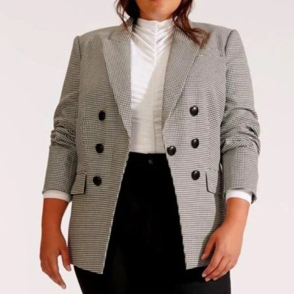 Veronica Beard Leon Dickey Black and White Houndstooth Blazer Jacket - Picture 2 of 14